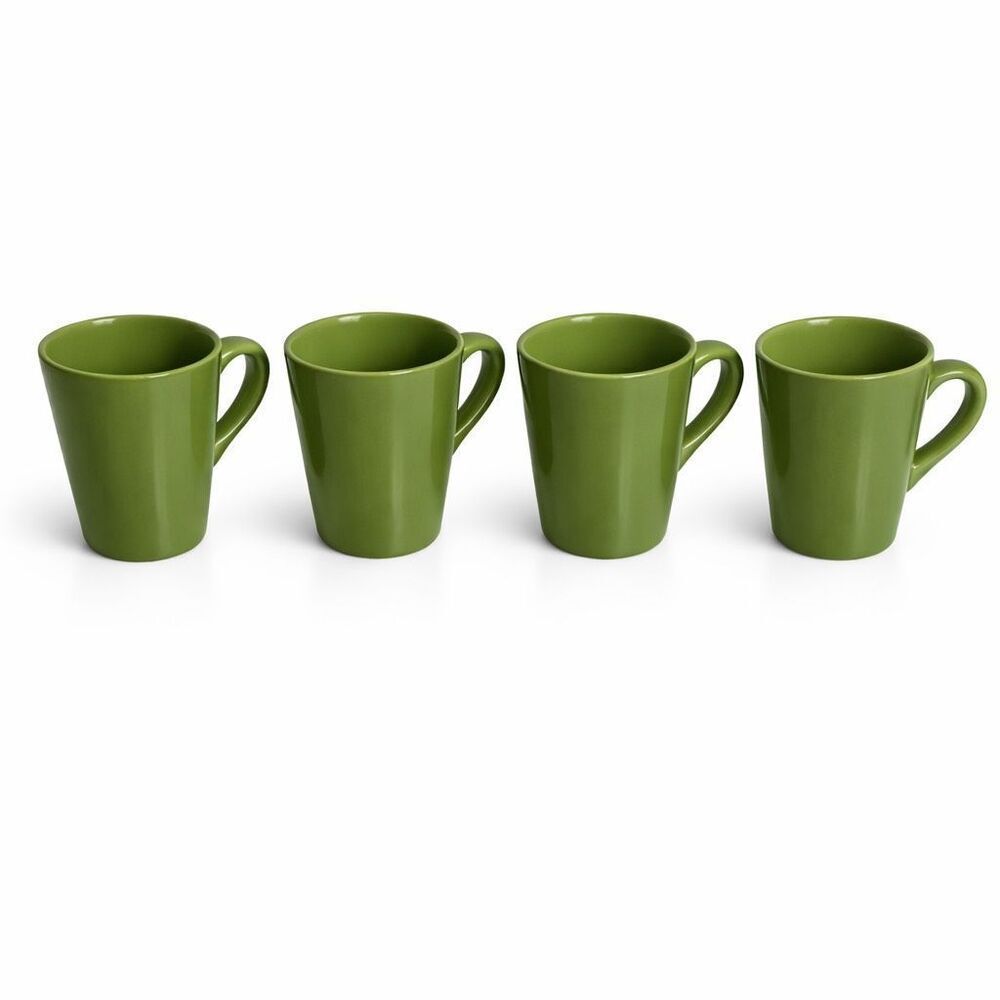 4 Essential Home Mugs In Fiesta Green Vintage 2005 HTF rare